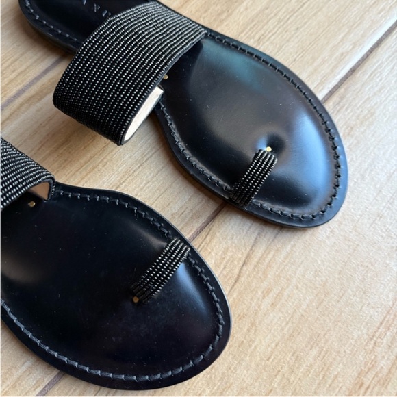 NEW Amanu Embellished Black Sandals - Picture 2 of 7